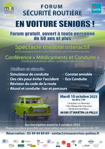 FORUM « Sécurité Routière Seniors » - 86380 SAINT-MARTIN-LA-PALLU @ Complexe Les Mirandes | Saint-Martin-la-Pallu | Nouvelle-Aquitaine | France